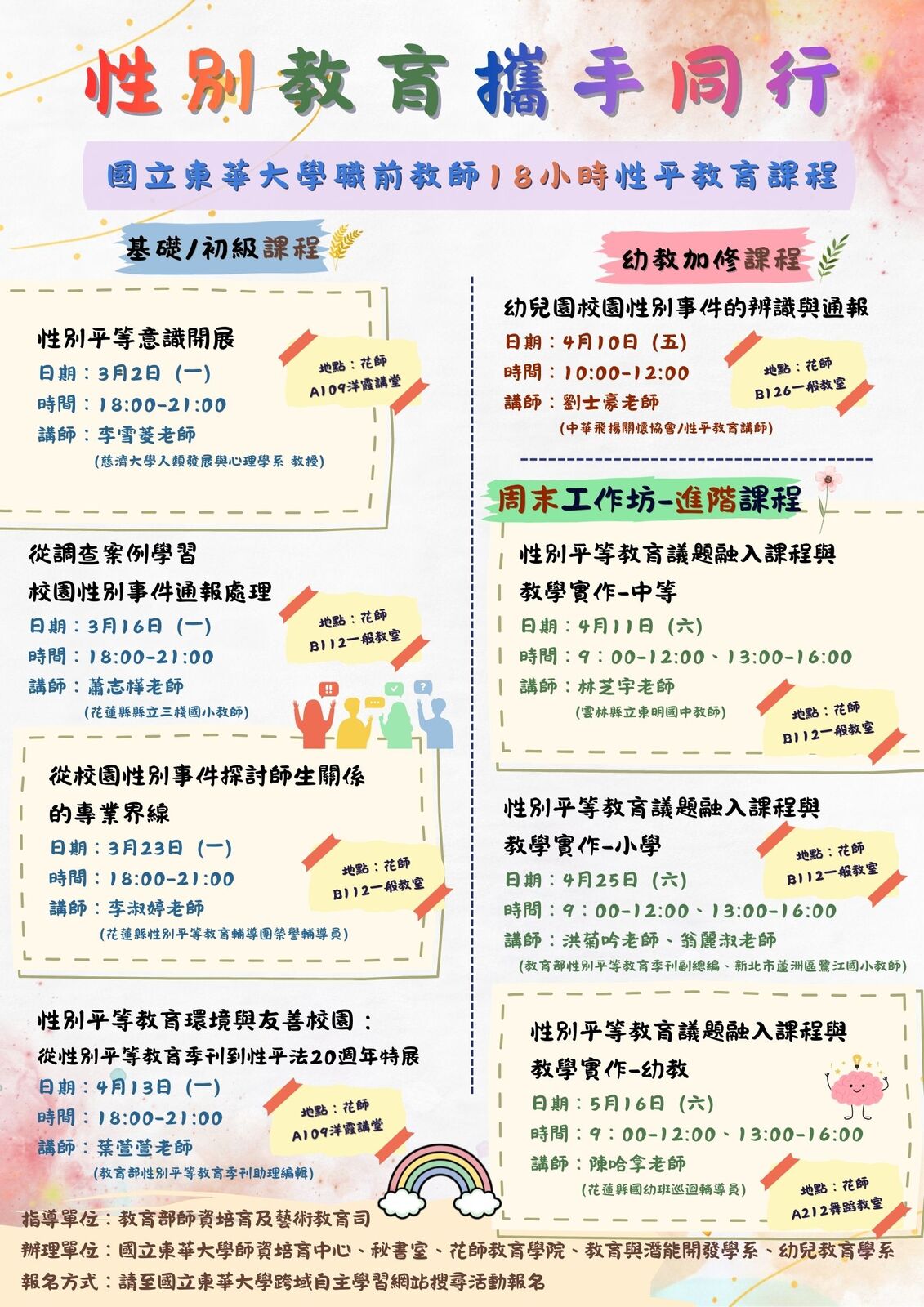 【系列講座】114-2 性平教育攜手同行-職前教師18小時性別平等教育課程圖片